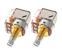 JOINPAYA 2 Pcs 18mm A500k Split Shaft Potentiometers for Electric Guitar and Bass - Volume and Tone Control Pots with Long Knurled Shaft for DIY Guitar Parts Replacement