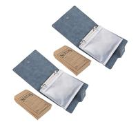 JOINPAYA 2 Pcs 5-Inch PU Leather Seed Storage Binder with 2-Ring Large Capacity Includes 100 Blue Seed Envelopes and Plant Packet Management