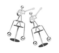 JOINPAYA 2 Pcs Creative Guitar and Statue Balance Toy Desktop Ornaments Made of Sturdy Rustproof Metal, Physics Decoration for Office Or Home