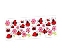 JOINPAYA 2 Pcs Ladybug Animal Sticker Ladybirds Cartoon Flower Wall Stickers Bedroom Decor Waterproof Wall Sticker Night Light for Stationery Floral Mural Decals Red White Film