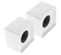 JOINPAYA 2 Pcs Microphone Logo Flags Square Cube Shape, White ABS Material Large Flat Surface for Custom Logo, Lightweight Mic Flags for Live Events and Interviews