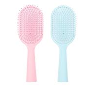 JOINPAYA 2 Pcs Plastic Airbag Hair Combs with Long Handle, Salon Detangling Massage Brushes in Pink and Light Blue for Curly, Wavy, and Straight Hair