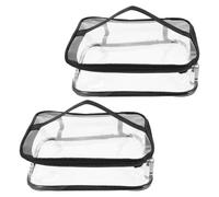 JOINPAYA 2 Pcs Portable Makeup Bag Travel Storage Carry Pouch Large Capacity PVC Handheld Lightweight Toiletry Organizer Easy Visibility for Airport Security Checks and Vacation