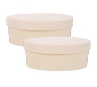 JOINPAYA 2 Pcs Small Round Wooden Storage Boxes 14.5x6cm with Lid, Unfinished DIY Painting Craft Organizer, Baking Bread Packaging Box and Home