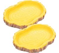 JOINPAYA 2 Pieces Reptile Food and Water Bowl Set for Small Pets, Resin Turtle and Lizard Feeding Dish, Universal Terrarium Container for Snakes and Crawling Pets