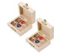 JOINPAYA 2 Set Wooden Baby Fetal Hair Box and Umbilical Cord Keepsake Case with Glass Bottles Sturdy Beige Storage for Tooth and First Haircut Displaying in Your Living Room