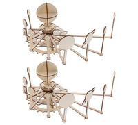 JOINPAYA 2 Sets DIY Wooden Solar System Model Kit Stem Educational Science for Nine Planets Puzzle for Home Classroom Learning and Space Exploration