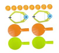 JOINPAYA 2 sets Hanging Table Tennis Trainer Set with Cartoon Design Portable Pong Exerciser for Enhances Hand-eye Coordination and Motor Skills with Rackets and Balls for Indoor Play