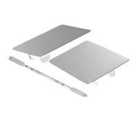 JOINPAYA 2 Sets Manicure Palettes Color Mixing Plate Stainless Steel round Hole Smooth Easy to Hold for Friends Who like Manicure DIY Nail Art Decor
