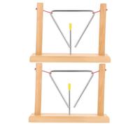 JOINPAYA 2 Sets Metal Triangle Bell Percussion Instruments for Wooden Stands and Strikers Sturdy Lightweight Musical Triangles Producing Clear Resonant Sounds for and Music