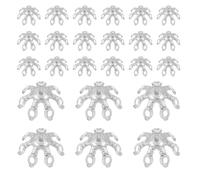 JOINPAYA 200pcs 10mm Silver Flower-Shaped Brass Bead Caps Metal Spacer End Charm Caps for Jewelry DIY Crafts Suitable for Bracelets Necklaces Earrings