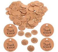 JOINPAYA 200pcs Circle-Shaped Paper Tag Kraft Paper Tag with Rope Can be Written on Drawn on Painted DIY Student Word Cards