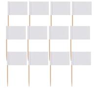 JOINPAYA 200pcs White Toothpick Flags Made of Synthetic Material for Birthday Cake Decorations and Muffins, Easy to Use Cake Flags Sticks for Party Desserts and Fruit Sticks