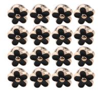 JOINPAYA 20pcs Black Flower Button Covers Snap Fasteners for Women Blouses Dresses Coats No Sew Metal Button Pins for Clothing Repairs Closure Preventing Gaping Travel-friendly Shirt Snap