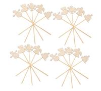 JOINPAYA 20pcs Christmas Wooden Fairy Wands DIY Craft Kit Unfinished Snowflake Tree Snowman Angel Sticks for Creative Painting Magician Princess Party Accessories Portable Holiday