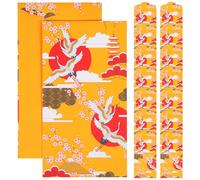 JOINPAYA 20Pcs Japanese Pattern Red Envelopes for Wedding Money, Flat Paper Money Pouches with Double Crane Design, Suitable for Cash and New Year Celebrations