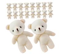 JOINPAYA 20pcs Mini Bear Stuffed Animal Keychains Soft Linked Tiny Doll Pendants Cute Backpack Charms for Graduation Party Favors Birthday Shower