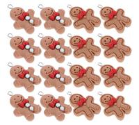 JOINPAYA 20Pcs Mini Gingerbread Man Charms for Jewelry Making, Christmas Bracelet Pendants and Necklace Accessories, Resin Hanging Ornaments for DIY Crafts and Earrings