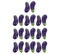 JOINPAYA 20Pcs Mini PVC Eggplant Models Realistic Tiny Vegetables for Dollhouse Kitchen Accessories Table Decoration Faux Food for Creative DIY Projects