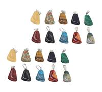 JOINPAYA 20pcs Natural Stone Pendant Charms DIY Jewelry Making Accessories Trapezoid Semi-precious Stones Random Colors for Necklace Bracelet Crafting