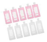 JOINPAYA 20pcs Travel Lotion Pouches 90ml Refillable Leak-Proof Shampoo Conditioner Travel Pouch Set with Stand-up Design for Toiletries Essentials in Pink and White