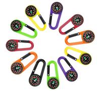 JOINPAYA 24 Pcs Compass Carabiners - Clip On Self Locking Carabiner Keychain with Direction Guide for Outdoor Hiking, Camping, Climbing Gear & Adventure Essentials