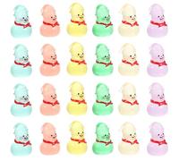 JOINPAYA 24Pcs Christmas Mini Snowman Figurines Set Resin Snowman Statues Glow-In-The-Dark Feature Mixed Colors Miniature Decor for Garden and Holiday Display