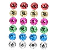 JOINPAYA 24pcs Scale Miniature Disco Balls for Dollhouse Micro Scenes Rainbow Mirror Ornaments for Christmas Ktv Bar Party Props and Festive Holiday Decor
