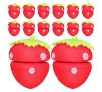 JOINPAYA 24pcs Strawberry Shaped Sponge Hair Rollers for Heatless Styling Soft Foam Curlers Suitable for Long and Short Hair for DIY Home Use