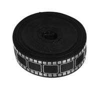 JOINPAYA 25mm X 10 Yards Silver Foil Film Roll Ribbon for Wrapping, Crafting and Wreaths with Classic Movie Strip Design, Decorative Holiday Ribbon for Presents and DIY Events