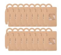 JOINPAYA 25pcs Kraft Paper Wine Bottle Boxes with Window and Hanging Foldable Design Portable Red Wine Holder Boxes and Decorative Bottle Display