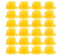 JOINPAYA 25pcs Miniature Construction Hard Hats Plastic Builder Doll Accessories for Construction Theme Party Decorations and Pretend Play