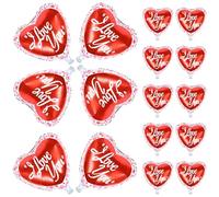 JOINPAYA 25Pcs Red Aluminum Foil Heart Balloons Wedding Party Decorations Romantic Valentine’S Day Balloon Decor Set for Anniversary and Birthday Celebrations