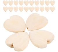 JOINPAYA 25pcs Romantic Wooden Heart-Shaped Beads Beige Wood Material Easy to String Jewelry Making Craft Beads for Valentine's Day Bracelet Making