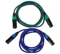 JOINPAYA 2pcs 1.8m XLR Male to Female Microphone Audio Cable Cord with Green and Teal Cover for Studio Recording, Live Stage, and Speaker Connection