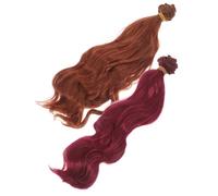 JOINPAYA 2pcs 20cm Long Curly Doll Wig Set with Heat-Resistant Faux Fiber Hair for Doll Making, Replacement, and Collectors’ DIY Accessories