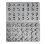 JOINPAYA 2pcs 28-Cavity Pebble-Shaped Silicone Mold Non-Stick Rock Baking Mold for Chocolate Candy Cake Decorating and Dessert Fondant Moulds, Suitable for DIY Baking and Craft Use