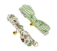 JOINPAYA 2pcs Adjustable Floral Puppy Collar with Rabbit Ear Decor Lightweight Soft Neckwear for Small Dogs and Cats Detachable Design for Easy Cleaning Comfortable Fit for Growing Puppies