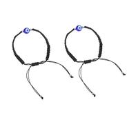 JOINPAYA 2pcs Adjustable Woven Braided Rope Evil Eye Bracelet for Women, Minimalist Chic Black Strand Jewelry for Graduation Period, Birthday, Anniversary,