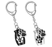 JOINPAYA 2pcs Aluminium Alloy Dog Urn Keychain Ornament with Strong Lid and Smooth Surface, Pet Ash Pendant Keepsake for Memorable Place, Graduation Festival Gift for Pet Loving Friends