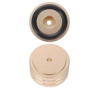 JOINPAYA 2pcs Amplifier and Speaker Feet Pads with Detachable Rubber Ring, Aluminium Alloy Material, Golden Anti-vibration Cushion to Raise Amplifier Height and Protect Equipment for Home