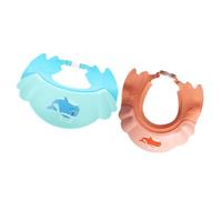 JOINPAYA 2pcs Baby Shampoo Cap and Shower Cap for Kids, Adjustable Waterproof Bathing Hair Wash Visor with Ear Protection, Whale Blue Pink for Toddlers Bath Safety