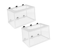 JOINPAYA 2pcs Big Fish Isolation Net for Fry Hatchery Incubator with Suction Cups Durable Aquarium Breeding Box for Fish Tank Use