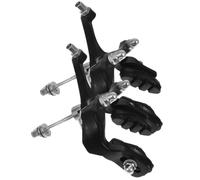 JOINPAYA 2pcs Bike Brake Calipers for Bike, Aluminum Alloy, Black Finish | Angled Tip, Unique Grooves Design, Sweeps Dirt Mud and Water, Sturdy Structure for Consistent Bumps