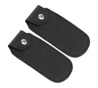 JOINPAYA 2pcs Black Faux Leather Harmonica Storage Pouches, Portable Lightweight Case for 10-hole Blues Mouth Organ, Sturdy Cover for Beginners