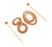 JOINPAYA 2pcs Boho Hand-woven Hairpins Rattan Hair Clips Decorative Hair Forks Braid Hairpin Chignon for Women Teens Hippie