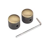 JOINPAYA 2pcs Brass Guitar Knobs Set for Electric Guitar and Bass, Metal Volume and Tone Control Dome Knobs, Easy to Install with Studs and Wrenches, Prolongs Pedal Life Span