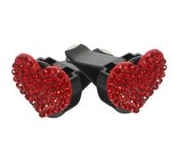 JOINPAYA 2pcs Car Air Vent Clip Heart Shaped Rhinestone Diffuser Made of Manganese Steel with Easy to Use Feature, Creative Car Interior Decor to Lessen Peculiar Smell, Suitable for Travel
