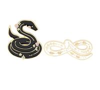 JOINPAYA 2Pcs Cartoon Snake Shaped Brooch Decorative Couple Breastpin Set Black and White Enamel Pins for Clothing Accessories