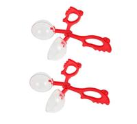 JOINPAYA 2pcs Children’s Catcher Tweezers and Scissors Set for Outdoor Exploration, Red Fine Motor Skill Bug Scooper Tongs Suitable for Preschool Nature Observation